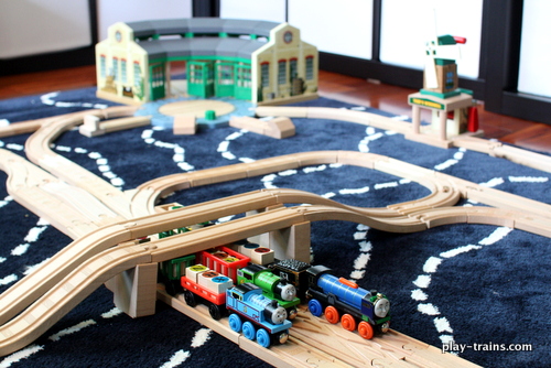 Word Family Freight Yard:  Reading Practice with Wooden Trains -- guest post from Play Trains! on Train Up a Child