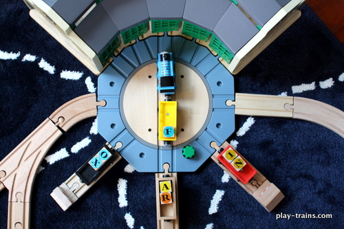 Word Family Freight Yard:  Reading Practice with Wooden Trains -- guest post from Play Trains! on Train Up a Child