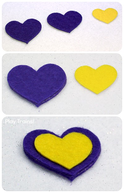 Easy DIY Felt Hearts: fun Valentine's Day freight for wooden trains from Play Trains!