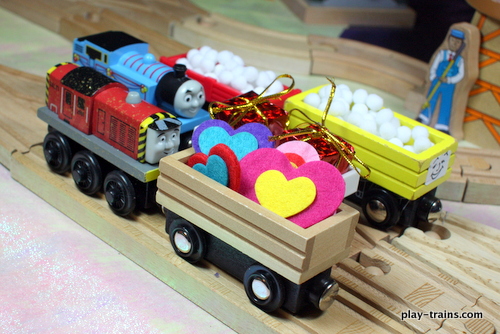 Easy DIY Valentine Freight for Wooden Trains @ Play Trains!