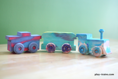 Assembling and Painting Wooden Trains with My Toddler @ Play Trains!