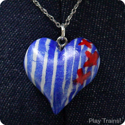 Train Gifts: DIY Engineer Stripe Heart Pendants from Play Trains!