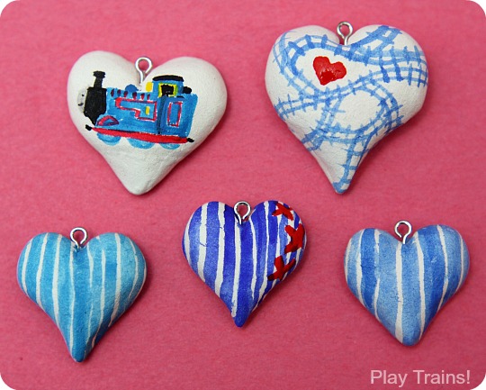 Train Gifts: DIY Engineer Stripe Heart Pendants from Play Trains!