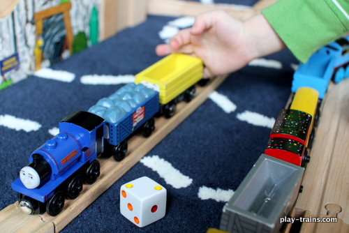 "Dice Cars":  a fun, hands on, train-themed math game with several variations for different levels of skill @ Play Trains! 