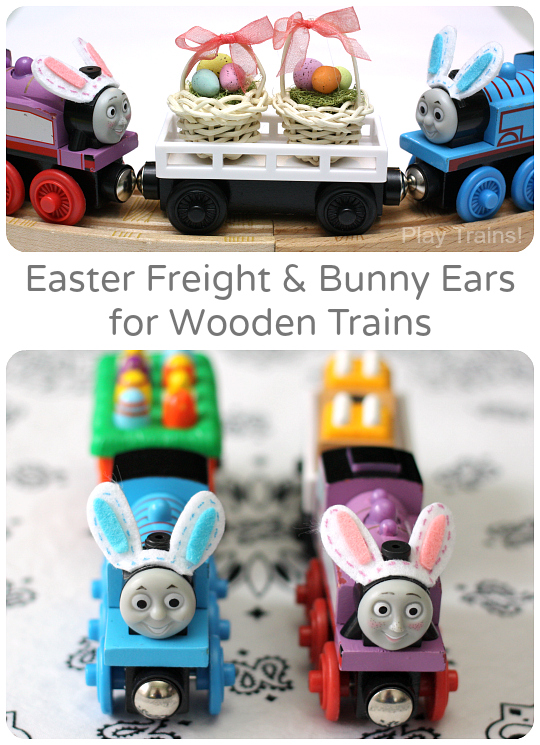 Easy Easter Freight and Bunny Ears for Wooden Trains from Play Trains!