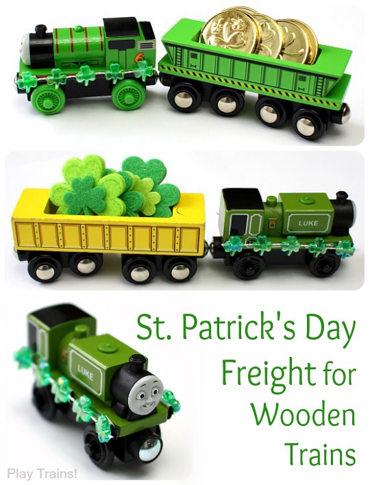 St. Patrick's Day Freight and Decorations for Wooden Trains from Play Trains!