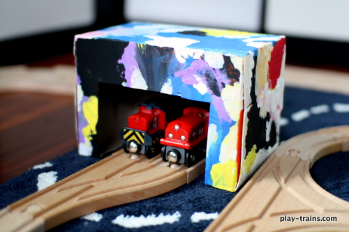 Kids' Crafts for Wooden Trains: Dryer Sheet Box Engine Shed @ Play Trains!