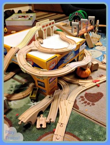 Add excitement and realism to your child's wooden train layouts with this Recycled Cardboard Box Platform for Wooden Trains @ Play Trains!