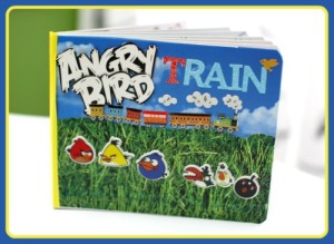 DIY Board Book: a Kid's Favorite Things Mash-up @ Play Trains! A mom and son make a board book together that combines his two favorite things: trains and Angry Birds.