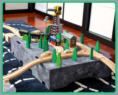 Add excitement and realism to your child's wooden train layouts with this Recycled Cardboard Box Platform for Wooden Trains @ Play Trains!