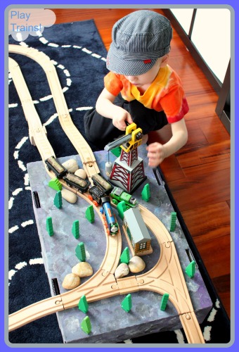 Add excitement and realism to your child's wooden train layouts with this Recycled Cardboard Box Platform for Wooden Trains @ Play Trains!
