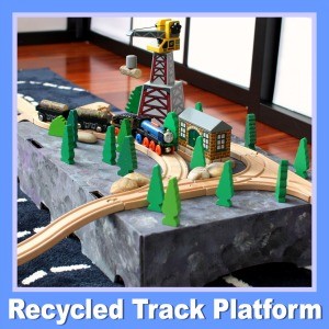 Add excitement and realism to your child's wooden train layouts with this Recycled Cardboard Box Platform for Wooden Trains @ Play Trains!