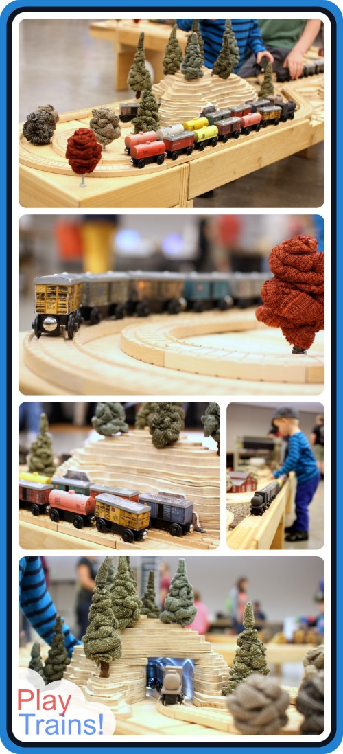 wTrak Modular Train Tables at Seattle's Mini Maker Faire @ Play Trains!  Check out these work-of-art train tables that you can build yourself!