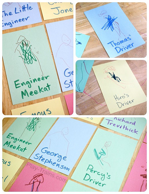 Famous and Fictional Train Engineer Cards @ Play Trains! Creating these “trading cards” based on historical and fictional railroad engineers provides opportunities for figure drawing, writing practice, and the exploration of knowledge gained from books through open-ended pretend play.