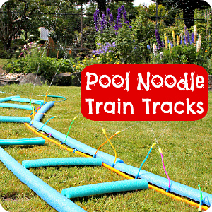 Pool Noodle Train Tracks: Summer Train Fun for Kids @ Play Trains!