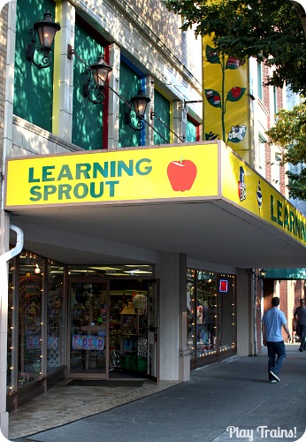 Learning Sprout Toys: Join Play Trains! for a tour of our favorite toy store to play trains at in Tacoma, WA.