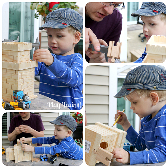 DIY Castle for Wooden Trains @ Play Trains! http://play-trains.com An inexpensive craft perfect for playing out the new Thomas & Friends movie, King of the Railway!