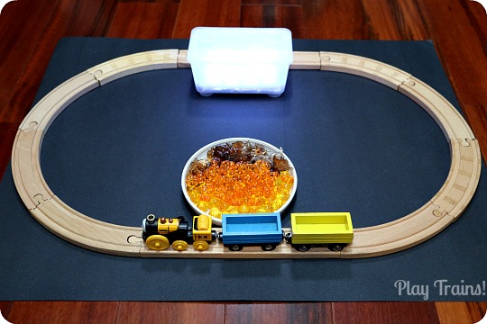 October Moon Halloween Train Play @ Play Trains! Plus thoughts on working trains into invitations to play.