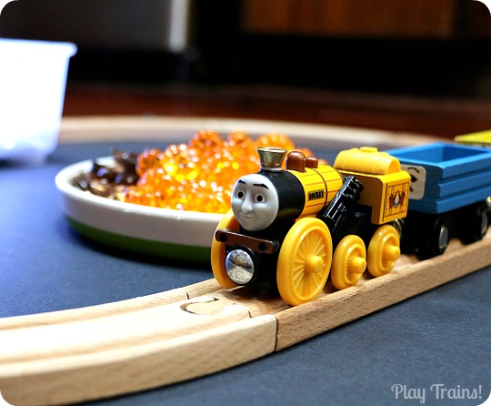 October Moon Halloween Train Play @ Play Trains! Plus thoughts on working trains into invitations to play.