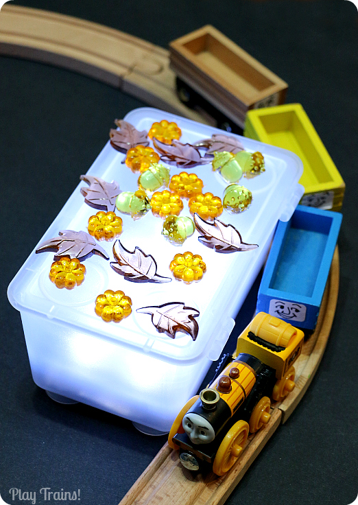 October Moon Halloween Train Play @ Play Trains! Plus thoughts on working trains into invitations to play.