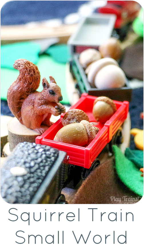 squirrel play wooden train set