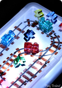 Trains and Tracks for Light Boxes and Light Tables from Play Trains!