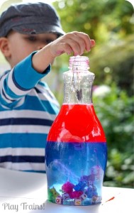 Two Color Oil and Water Discovery Bottles