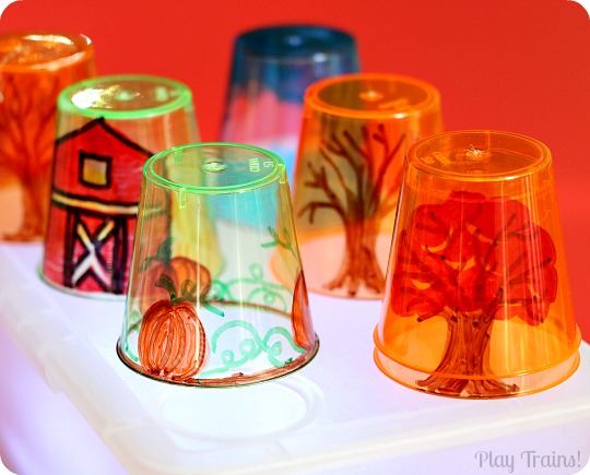 Story Cups for Light Play from Play Trains!