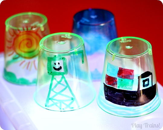 Story Cups for Light Play from Play Trains!