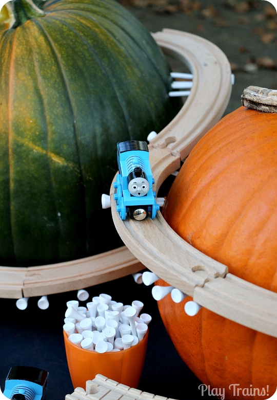 Pumpkin Mountain Railroad Building: a Halloween Train Activity from Play Trains!