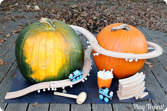 Pumpkin Mountain Railroad Building: a Halloween Train Activity from Play Trains!