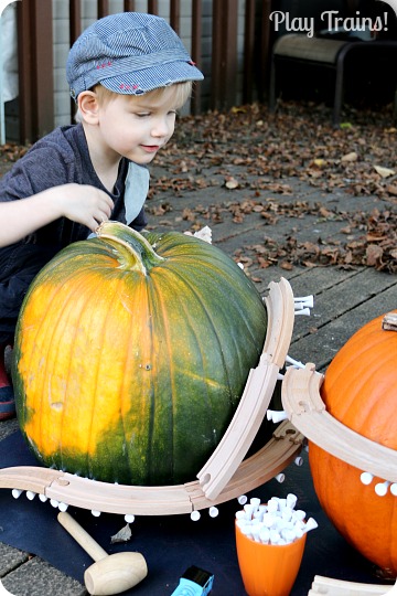 Pumpkin Mountain Railroad Building: a Halloween Train Activity from Play Trains!