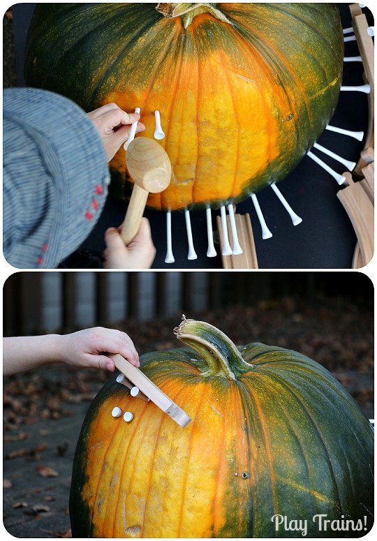 Pumpkin Mountain Railroad Building: a Halloween Train Activity from Play Trains!