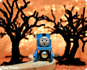 Spooky Pipe Cleaner Trees for Halloween Small Worlds and Train Sets from Play Trains!