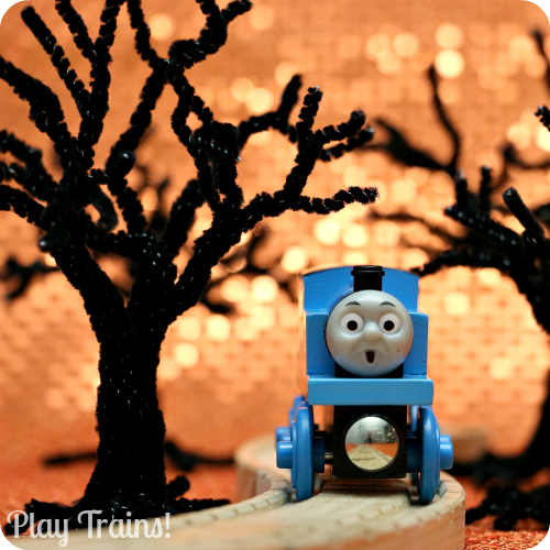 Spooky Pipe Cleaner Trees for Halloween Small Worlds and Train Sets from Play Trains!