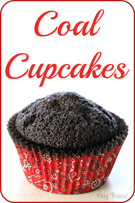 Coal-Black Chocolate Cupcakes for Christmas treats or train birthday parties from Play Trains!