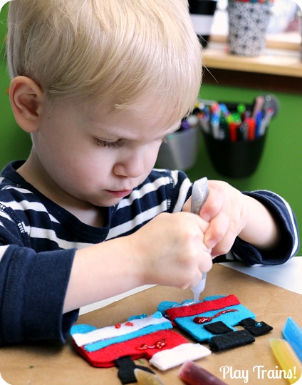 DIY Felt Train Ornament Kids Christmas Craft from Play Trains!