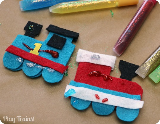 DIY Felt Train Ornament Kids Christmas Craft from Play Trains!