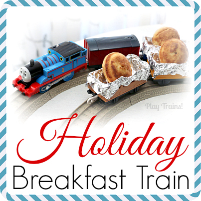 Holiday Breakfast Train -- fun and yummy train play for Christmas morning, birthdays, or other special occasions from Play Trains!