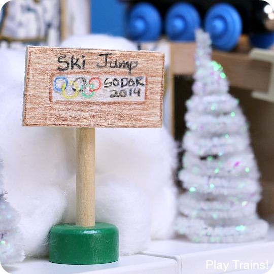 Wooden Train Ski Jump -- Winter Olympics Activities for Kids from Play Trains!