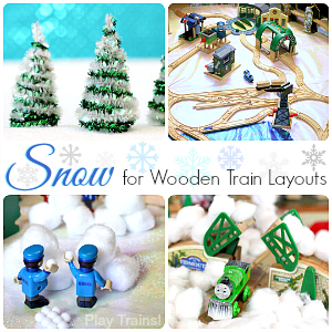 Winter Train Play Ideas: Snow for Wooden Train Layouts from Play Trains!