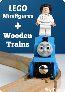 Lego Minifigures and Wooden Trains