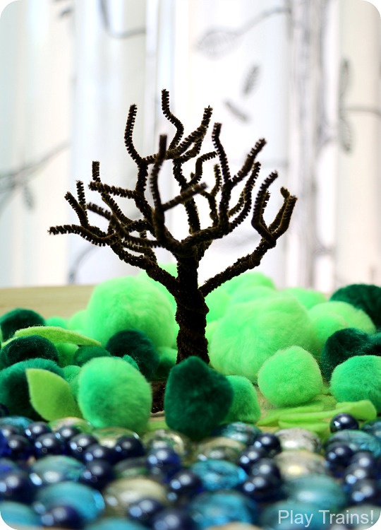 Summer Pom Pom Tree Craft and Fine Motor Activity from Play Trains!