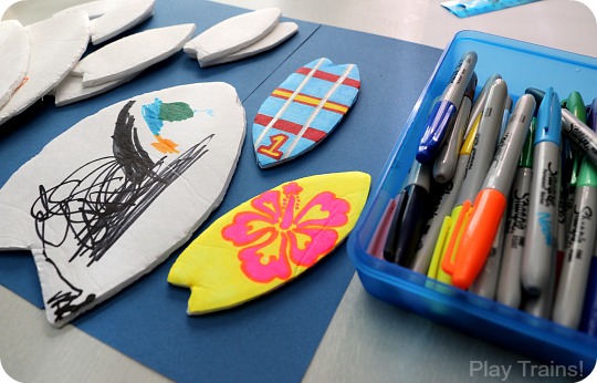 Toy Surfboard Summer Craft for Kids from Play Trains!