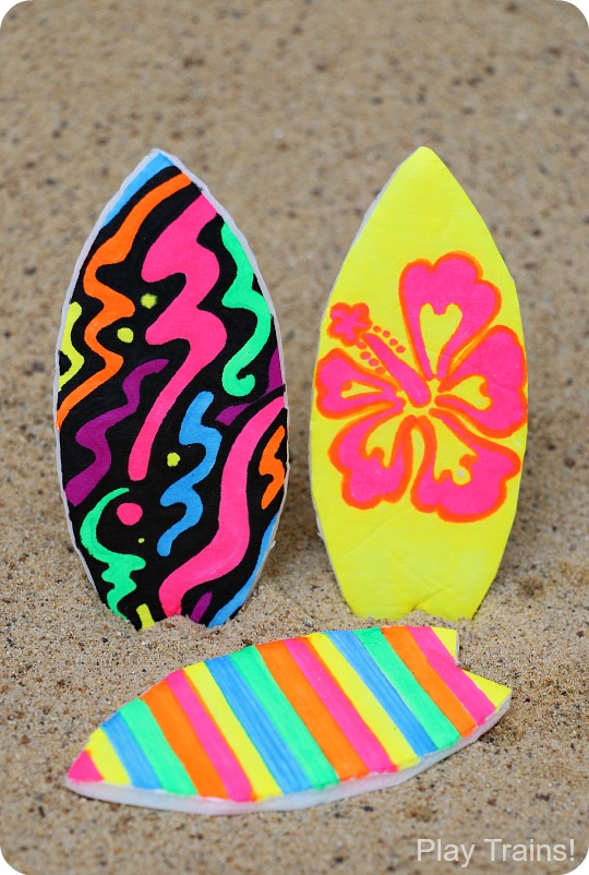 Toy Surfboard Summer Craft for Kids from Play Trains!