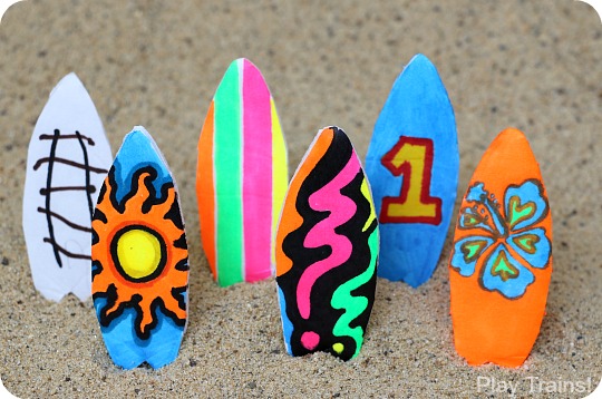 Toy Surfboard Summer Craft for Kids from Play Trains!