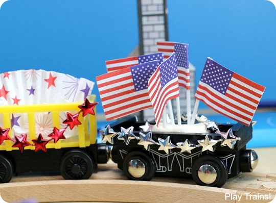 Fourth of July Wooden Train Play from Play Trains!