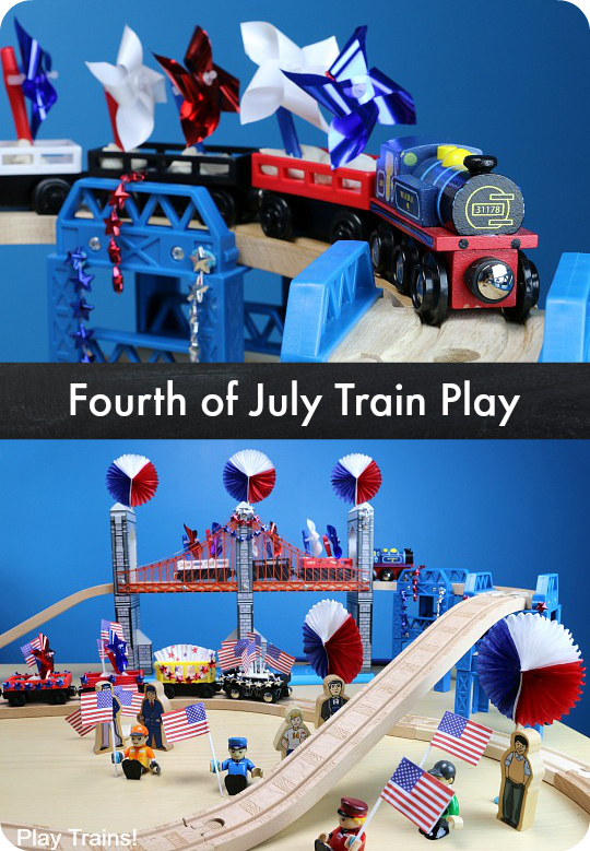 Fourth of July Wooden Train Play from Play Trains!