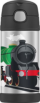 Back to School: Train Backpacks, Lunch Boxes, and More: Thermos Funtainer 12 Ounce Bottle, Locomotive Train