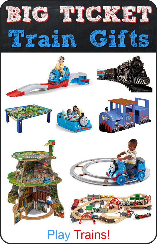 Big Ticket Train Gifts for Kids -- great gift ideas for wow-factor birthday or Christmas presents for little engineers!